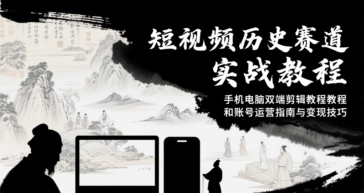 短视频历史赛道实战教程，手机电脑双端剪辑教程和账号运营指南与变现技巧优创云网-专注分享网络创业项目落地实操课程 – 全网首发_高质量创业项目输出优创云网