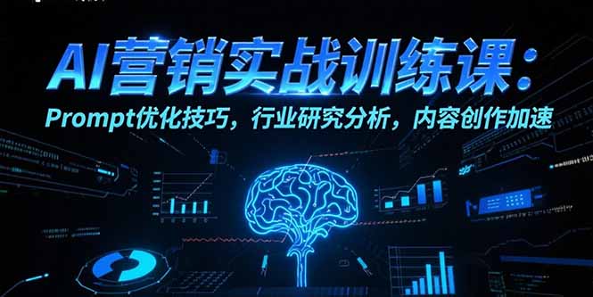 AI营销实战训练课：Prompt优化技巧，行业研究分析，内容创作加速优创云网-专注分享网络创业项目落地实操课程 – 全网首发_高质量创业项目输出优创云网