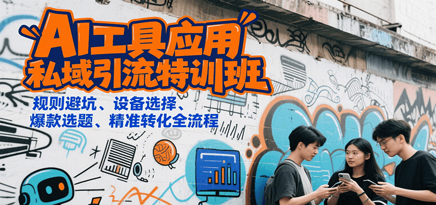 AI工具应用私域引流特训班，规则避坑、设备选择、爆款选题、精准转化全流程优创云网-专注分享网络创业项目落地实操课程 – 全网首发_高质量创业项目输出优创云网