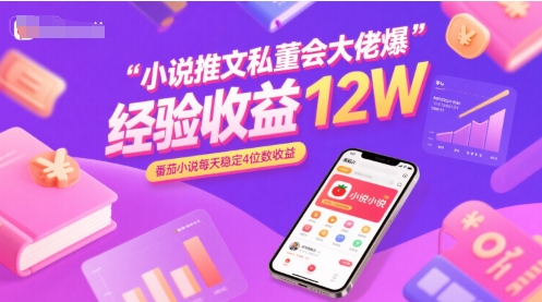 小说推文私董会大佬爆单经验分享收益12W，番茄小说每天稳定4位数收益优创云网-专注分享网络创业项目落地实操课程 – 全网首发_高质量创业项目输出优创云网