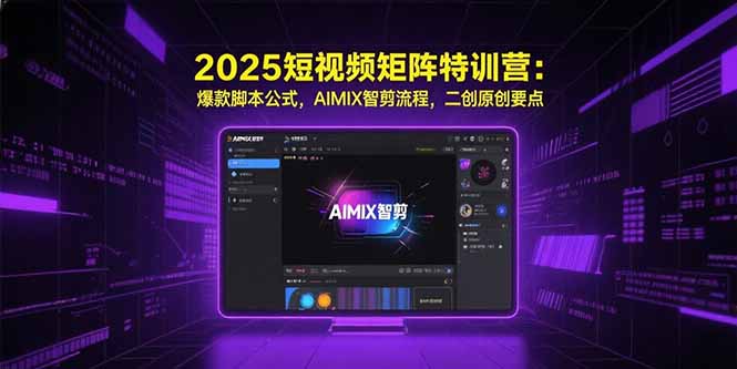 2025短视频矩阵特训营：爆款脚本公式，AIMIX智剪流程，二创原创要点优创云网-专注分享网络创业项目落地实操课程 – 全网首发_高质量创业项目输出优创云网